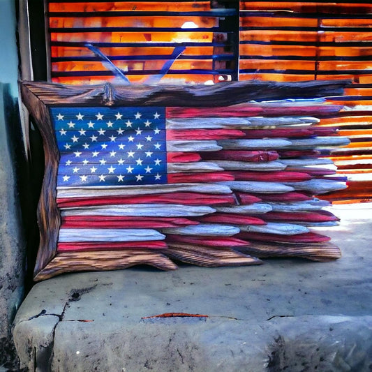 🎁Tom’s Handmade Wooden Flag V2– America 250th Anniversary (1776–2026) 🇺🇸